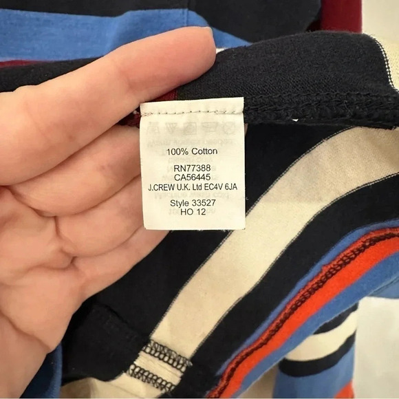 J. Crew Women's Long Sleeve Multicolor Striped Top with Zipper Back Size M GUC - Picture 5 of 7